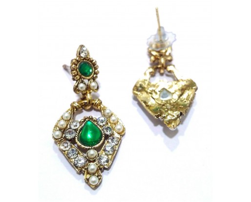 Golden Oxidized Earrings Jhumka Jhumki Jewelry Bollywood Drop Dangle Long EA162